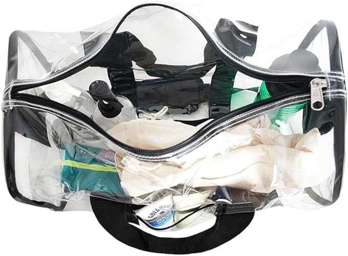 Everest Adjustable Padded Shoulder Strap Travel Duffel Bag, Clear