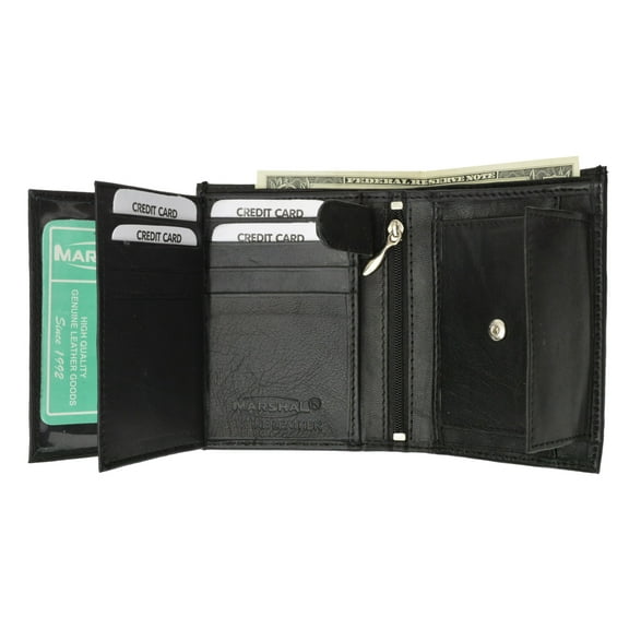 Premium Leather European Bifold Credit Card ID Holder Wallet with Coin Pocket P 518