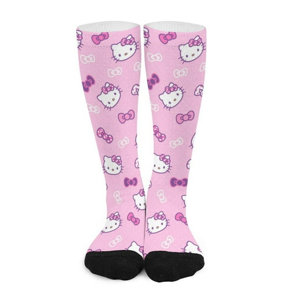 Hello Kitty Compression Socks For Women And Men Support Knee High Socks For Running Hiking Athletic Nursing