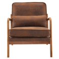 thumbnail image 5 of Triple Tree Mid-Century Modern Wooden Accent Chair with Solid Wood Armrests, Orange, 5 of 7