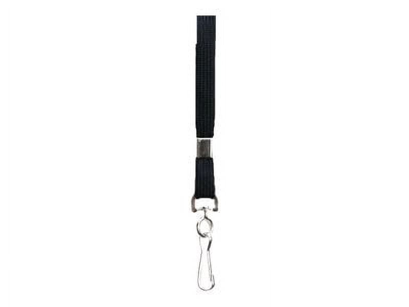 SICURIX Standard Lanyards Hook Flat Style 100 Pack BLACK (65619)