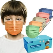 Angle View: 500Pcs USA Made Disposable Face Masks Kids Multi Color, 3-Ply Breathable Dust Protection Masks