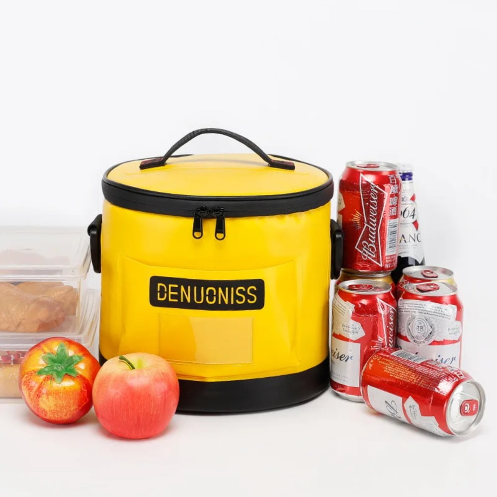 Durable Round Insulated Cooler Bag Perfect for Outdoor Camping Fishing and Picnic Activities