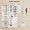 thumbnail image 6 of Vineego Farmhouse Kitchen Pantry Cabinet with Drawers & Open Shelves, Freestanding Storage Cabinet with Power Outlet for Kitchen Dining Room, White, 6 of 6