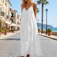 thumbnail image 2 of Afdoent Women's Dresses Long Sleeve V Neck Backless Maxi Dress For Oversized Loungewear Robe Casual Home Dress With Side Slits Boho Beach Dress, 2 of 7