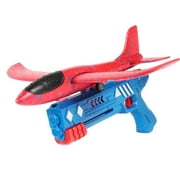 Airplane Toy, Catapult Plane Toy for Kids, Throwing Foam Plane with Launcher Toys Xmas Gift (Red   Blue)