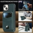 thumbnail image 4 of Compatible with Magsafe 2 in 1 Detachable for iPhone 14 Wallet Case with Card Holder Women Men, Magnetic PU Leather RFID Blocking Flip Kickstand Credit Slots,for iPhone 14, Green, 4 of 11