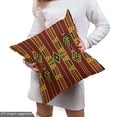 thumbnail image 5 of Ambesonne Ethnic Fabric by the Yard Upholstery, Traditional Rhombus Line Art, 5 Yards, Dark Maroon and Earth Yellow, 5 of 5