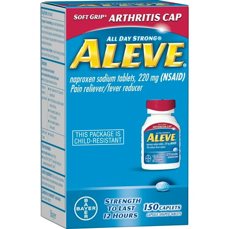 Aleve Soft Grip Arthritis Cap Pain Reliever/Fever Reducer Naproxen Sodium Caplets, 220 mg, 150 ct