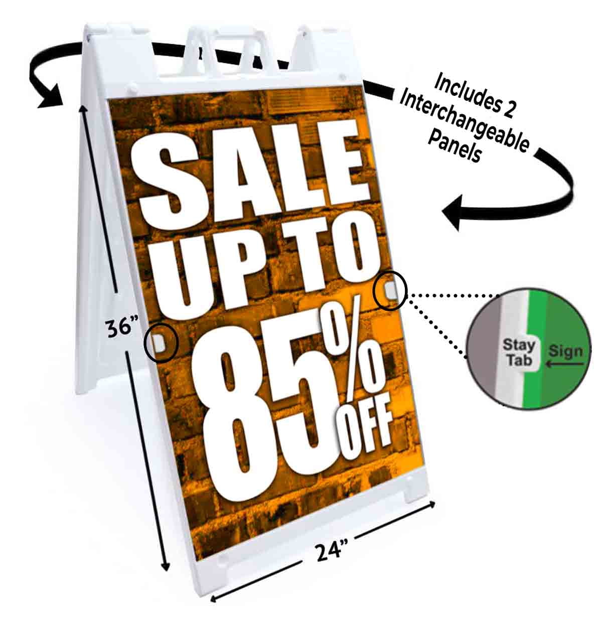 Sale Up To 85 Percent Off (24" X 36") Deluxe A-Frame Signicade, Includes 2 Removable Panels & Stand