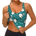 thumbnail image 4 of Xecao Love Dog for Sports Bra with Removable Pads, Crop Tank Top Design, Women's Longline Sports Bra - Non-Wired - Small, 4 of 9