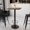 Walnut, variant on BizChair 24'' Square Walnut Laminate Table Top with 18'' Round Bar Height Table Base and Foot Ring