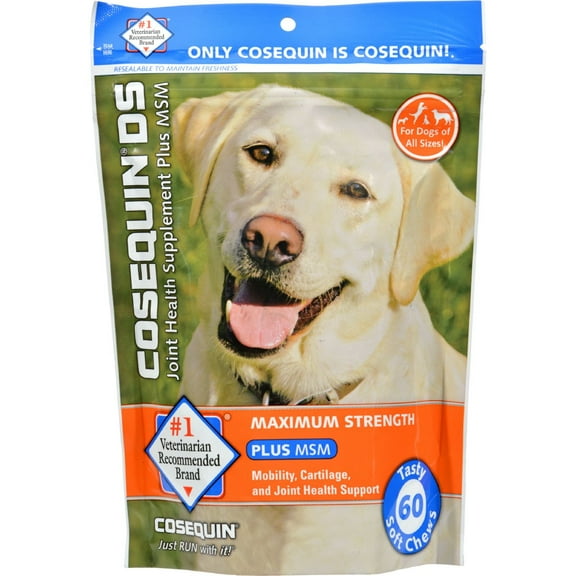 Nutramax Cosequin for Dogs Joint Health Supplement, Contains Glucosamine for Dogs, Plus Chondroitin, MSM and Omega-3s, Joint and Skin and Coat Health, For All Breeds and Sizes, Soft Chews, 60 Ct.