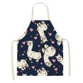 thumbnail image 3 of Alpaca Llama Cactus Printed Cotton Linen Sleeveless Aprons Kitchen Women Pinafore Home Cooking Baking Waist Bib Fartuchy Tablier, 3 of 10