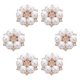 thumbnail image 5 of 6 fundas de botones para mujer: fundas de botones con flores para camisas de vestir de hombre - Broches con perlas de estrás - Gemelos decorativos de aleación desmontables, 5 of 7
