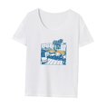 thumbnail image 3 of Camiseta básica de verano para mujer, camiseta básica de moda suave para viajar, ir de compras, 3 of 7