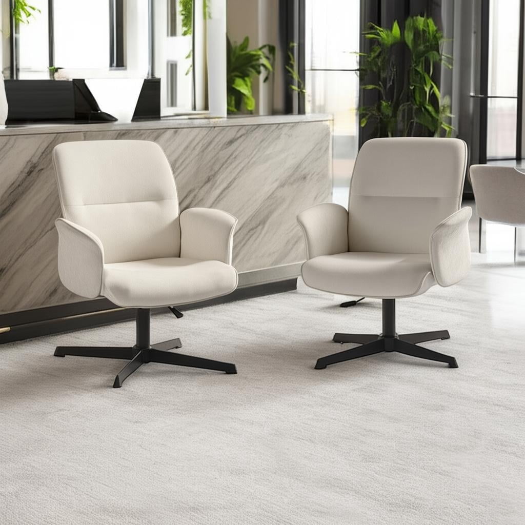 Homy Casa Swivel Reception Guest Chair Set of 2, Adjustable Height Armchair for Conference Waiting Room