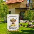 thumbnail image 2 of Highland Cow Garden Flag 12x18 Inch, Double Sided Burlap Outside Welcome Floral Sunflower Highland Cattle Sign Yard Flag Farmhouse Outdoor Decor, 2 of 6