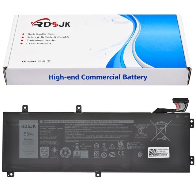 Batería para laptop RDSJ V0GMT 11.4V 56Wh para Dell G7 17