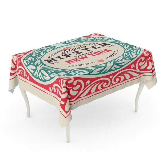 LADDKE Vintage Baroque Ornaments and Floral Details Hipster Retro Label Premium Laurel Pattern Tablecloth Table Desk Cover Home Party Decor 60x104 inch