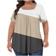 thumbnail image 1 of Tops Cortos para las Mujeres Impreso Cuello de Gran Tamaño Plisado Manga Corta Suelta Superior en Tamaños Más L-5xl, 1 of 4