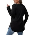 thumbnail image 4 of Women’s Ribbed Knit Long Sleeve Sweater Clothes Tunic Tops Loose Fit Dressy Crewneck Pullover Shirts Curved Hem Relaxed Fit Crew Neck Top Fall Winter Clothes Casual Outfits, 4 of 6