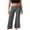 Dark Grey, variant on Gupgi Fold Over Yoga Pants for Women Wide Leg Trousers Solid Color Striped Lounge Pants