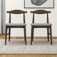 thumbnail image 2 of Allora Mid-Century Modern Fabric Dining Chair in Grey (Set of 2), 2 of 7