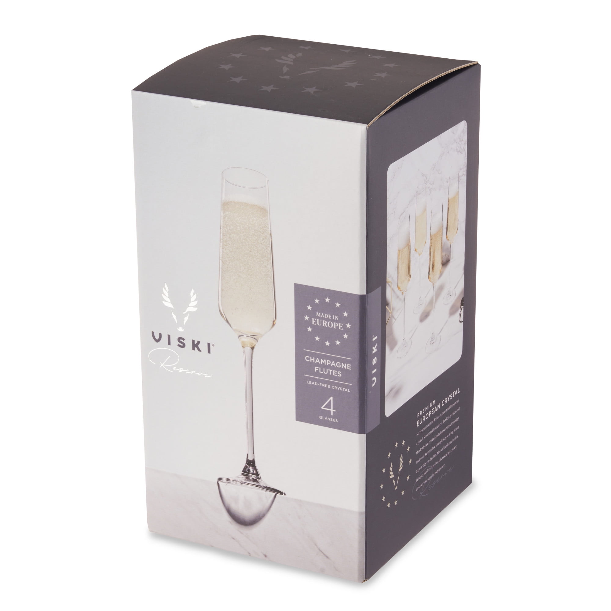 Crystal Champagne Flutes Wine Gift Set Square Wine Glasses With Stem  Cocktail-Glass Lead Free Pearly Champagne Glasses