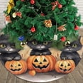 thumbnail image 3 of XMXY Halloween Christmas Tree Skirt, Cat Autumn Halloween Pumpkin Holiday Party Indoor Decorations Ornaments, 48" Inch, 3 of 5