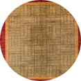 thumbnail image 1 of Ahgly Company Machine Washable Indoor Round Abstract Orange Area Rugs, 6' Round, 1 of 7