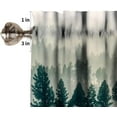 thumbnail image 3 of Foggy Forest Valance Curtain, Misty Green Forest Natural Landscape Pine Larch Trees Mist Mountain Windows Curtain Valance for Kitchen Dining Room Home Decor, One Panel 54x18in, 3 of 6