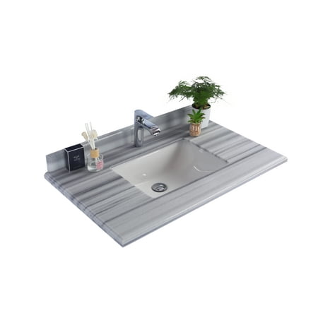 Rectangle Single Hole - White Stripes Countertop - 36