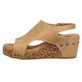 thumbnail image 3 of Corkys Footwear Womens Carley  Taupe Smooth Leopard Wedge Sandal 7 M Brown, 3 of 5