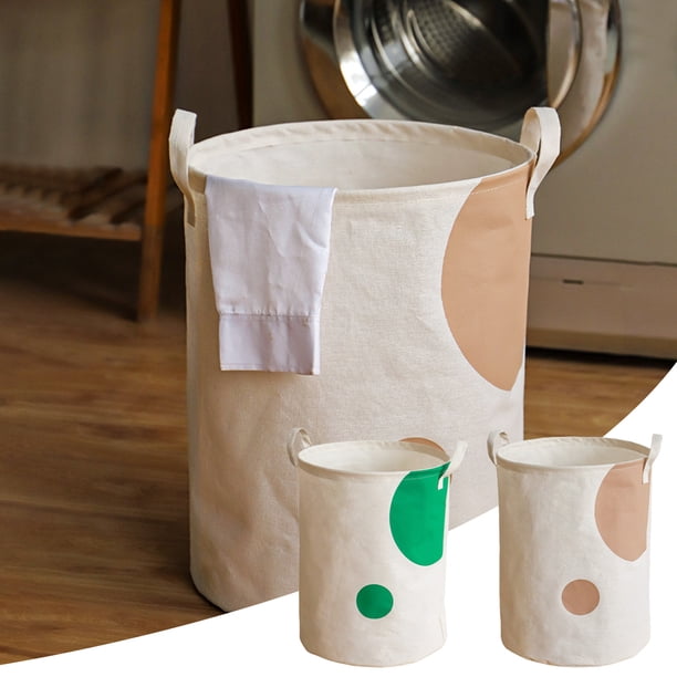 Cesta plegable de algodón para ropa de lino con asas para ropa, juguetes y almacenamiento en casa