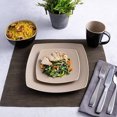 thumbnail image 4 of Gibson Elite Soho Lounge Square 16 Piece Stoneware Dinnerware Set, Black/Taupe, 4 of 4