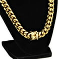 thumbnail image 4 of Mens 24K Gold Plated 24" Inch Chain Stainless Steel 14MM Wide Cuban Heavy Hip Hop Jewelry Necklace, 4 of 6