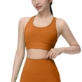 thumbnail image 2 of iHPH7 Padded Sports Bra Criss-cross Back Padded Strappy High Impact Sports Bras for Women Full Coverage Yellow XXL, 2 of 4