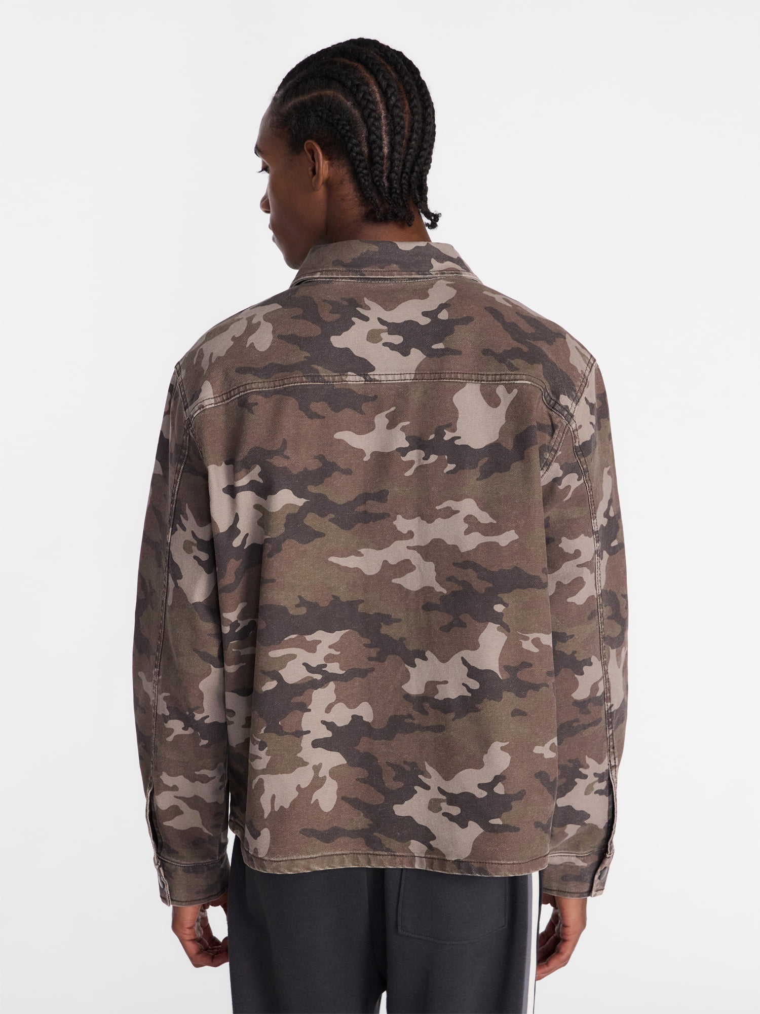 No Boundaries Denim Shacket with Long Sleeves, Men's XS-4XLT