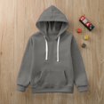 thumbnail image 6 of Boys Hoodies - Boys Solid Soft Hoodies Drawstring Sweatshirt Classic Loose Pullover Sweatshirts with Pocket for Kids - Hoodie ,Color:Grey,Size:4-5 Years, 6 of 8