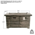 thumbnail image 3 of XBrand 42.1"L Rectangular Black MgO/Metal Outdoor Propane Gas Smokeless Fire Pit Table with Volcanic Rocks & Rain Cover, 3 of 10