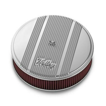 Holley 120-151, 14X3 Die Cast Finned Alm Air Cleaner  Polished Performance