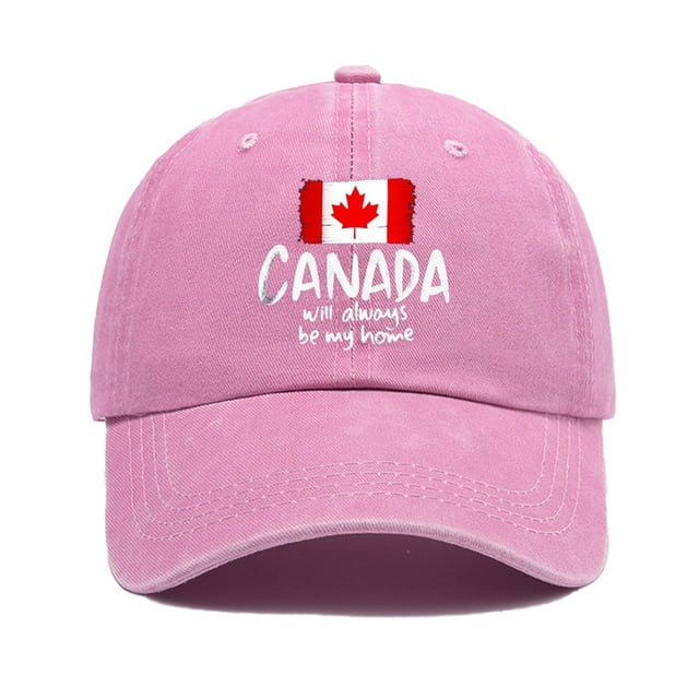 Baseball Cap for Everyday Comfort Durable Washed Style with Maple Leaf Print and Construction for Casual Wear