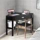thumbnail image 1 of Costway Escritorio Angular Mesa para Estudiar Ordenador Madera Pino Compacto Negro 105 x 71 x 76 cm, 1 of 9