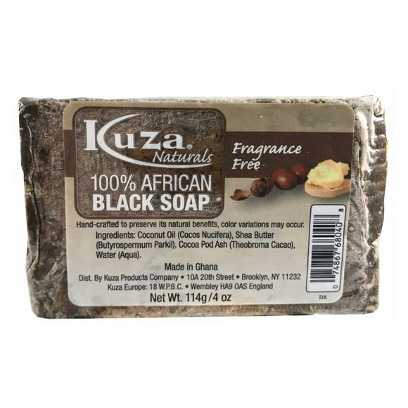 Kuza Naturals Savon Noir Africain 100 % Sans Parfum
