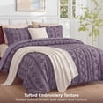 thumbnail image 2 of U by Bedsure King Tufted Boho Comforter Set, 3 Pieces Farmhouse Shabby Chic Embroidery Bed Set, Soft Jacquard Grayish Purple Comforter for All Seasons, 2 of 9