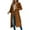 Brown, variant on Women's Classic Double Breasted Trench Coat, Knee Length Lapel Collar Overcoat, Slim Fit Belted Waist Jacket, Fall Winter Outerwear, Timeless Style Coat Khaki S