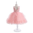 thumbnail image 5 of KaLI_store Party Dresses for Girls Girls Lace Flower Ruffle Sleeve A-Line Swing Wedding Party Maxi Dress Pink,4-5 Years, 5 of 5