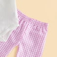 thumbnail image 5 of UngA Newborn Baby Boy Summer Clothes Button Short Sleeve Romper Bodysuit Plaid Pants Set Infant Soft Waffle Outfit (Pink,3-6 Months), 5 of 5