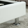 thumbnail image 3 of Wonline Full Size LED Bed Frame Upholstered with Color Changing Headboard, Black/White, 3 of 8